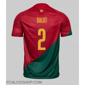 Portogallo Diogo Dalot #2 Prima Maglia Mondiali 2022 Manica Corta